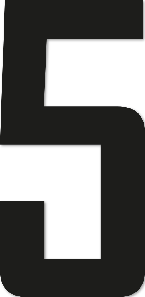 Chiffre autocollant numéro 5