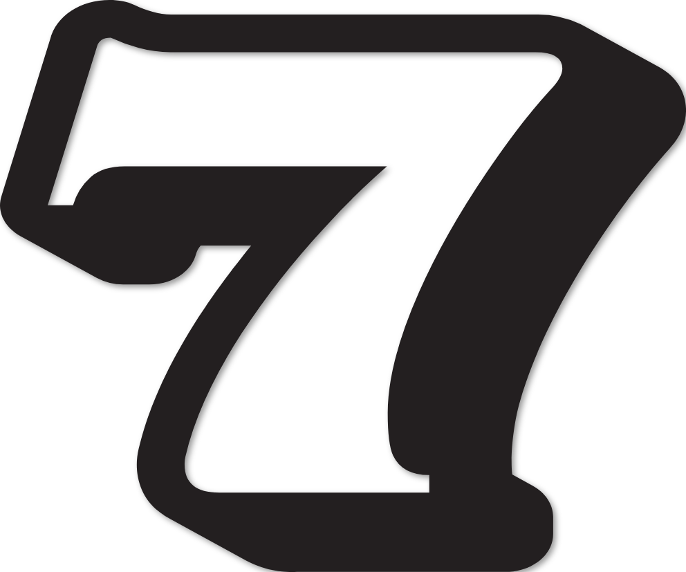 Chiffre 7 aspect 3D autocollant en vinyle