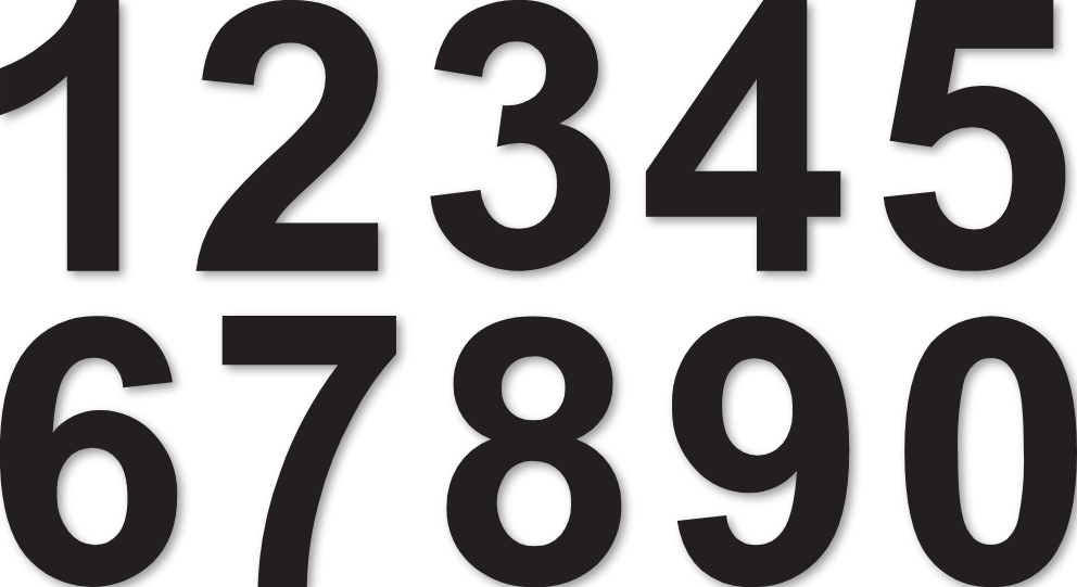 Chiffres autocollants 1,5 cm - Planche de 10 numéros adhésifs