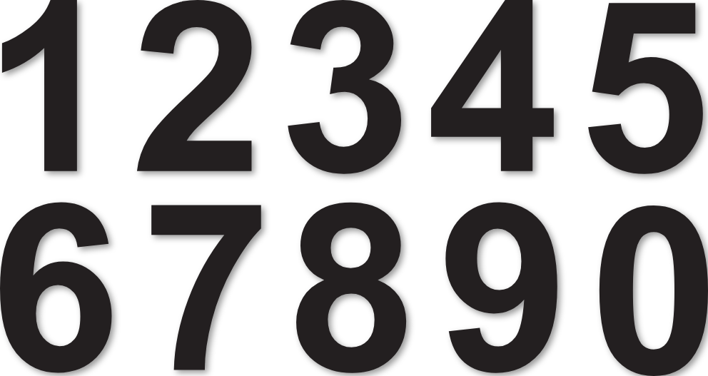Chiffres autocollants 15,5 cm - Signalétique grand format