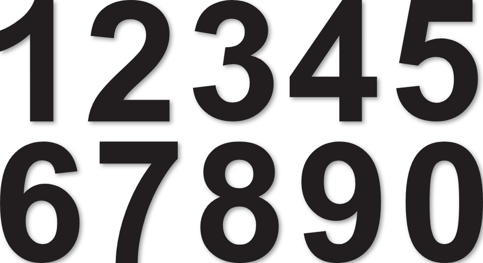Chiffres autocollants 19,5 cm - Pack de 10 numéros XXL