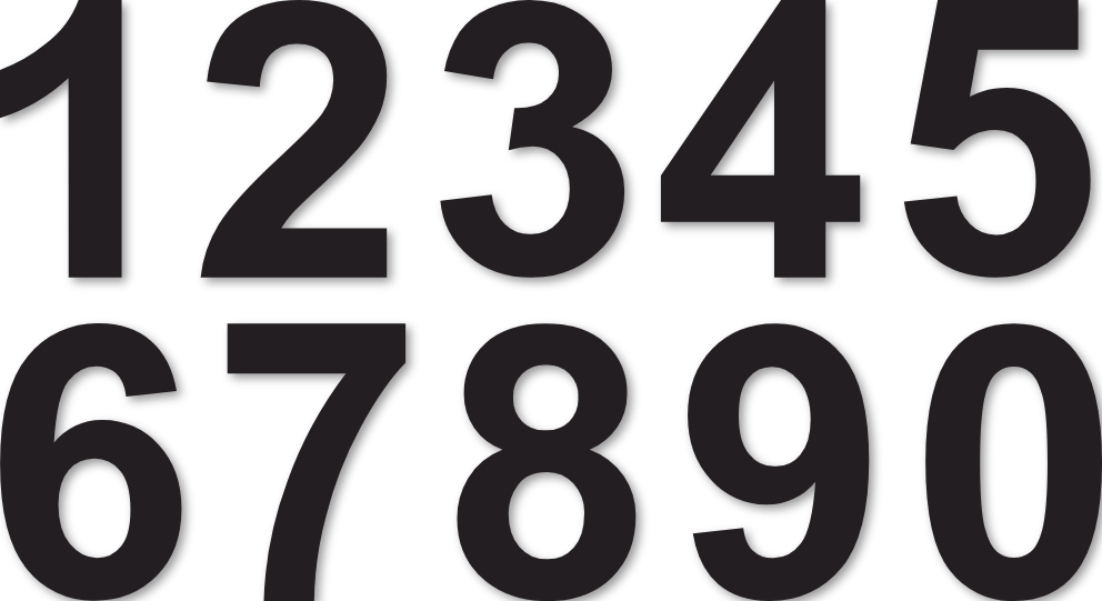 Chiffres autocollants 3 cm - Vinyle durable pour signalétique intérieure