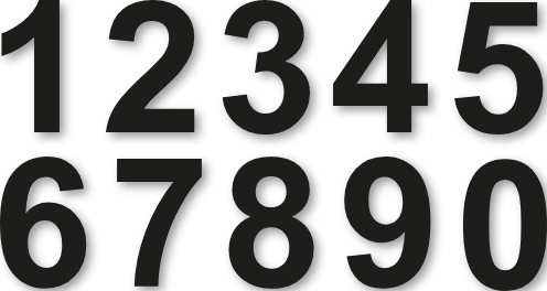 Chiffres autocollants 11,5 cm - Pack de 10 numéros vinyle
