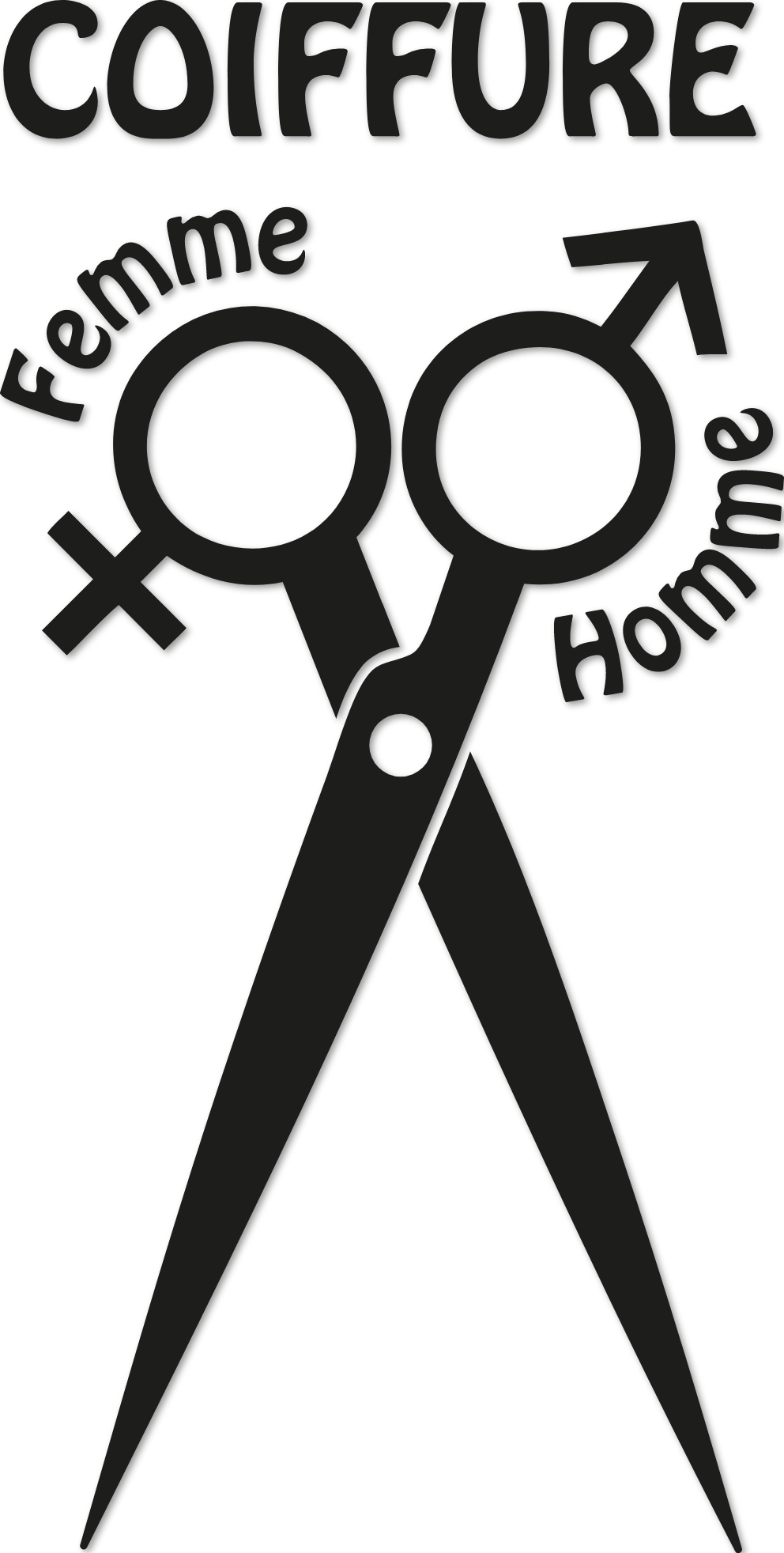 Sticker ciseaux coiffure femme homme