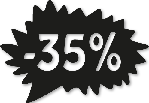 Étiquette soldes promotion -35%