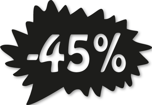 Étiquette soldes promotion -45%