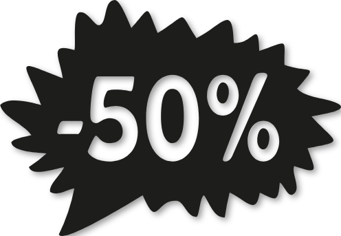Étiquette soldes promotion -50%