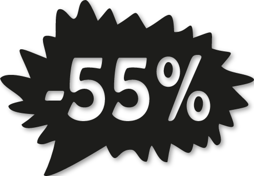 Étiquette soldes promotion -55%