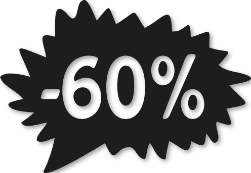 Étiquette soldes promotion -60%