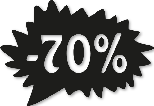 Étiquette soldes promotion -70%
