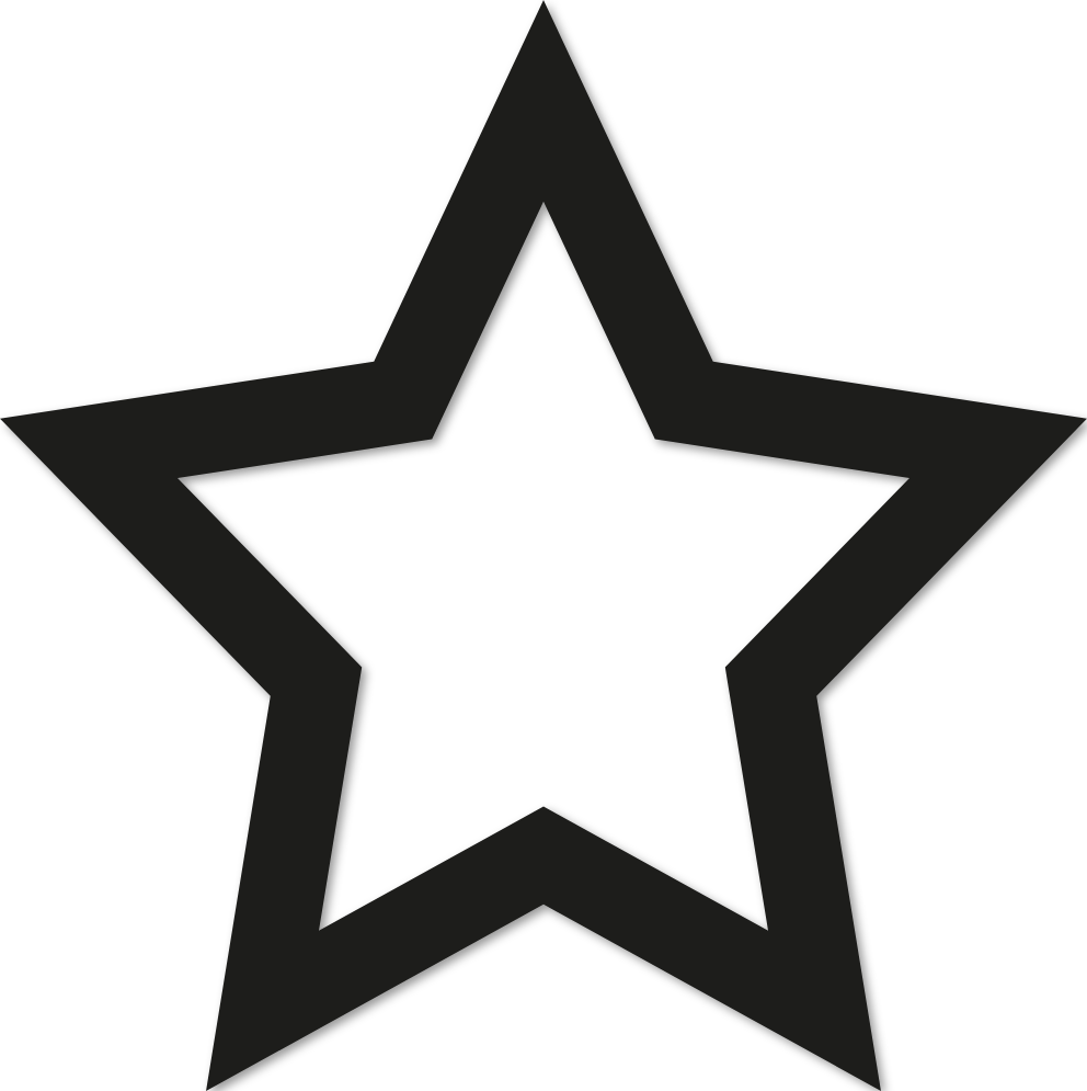 Étoile 15x15cm trait 1 cm