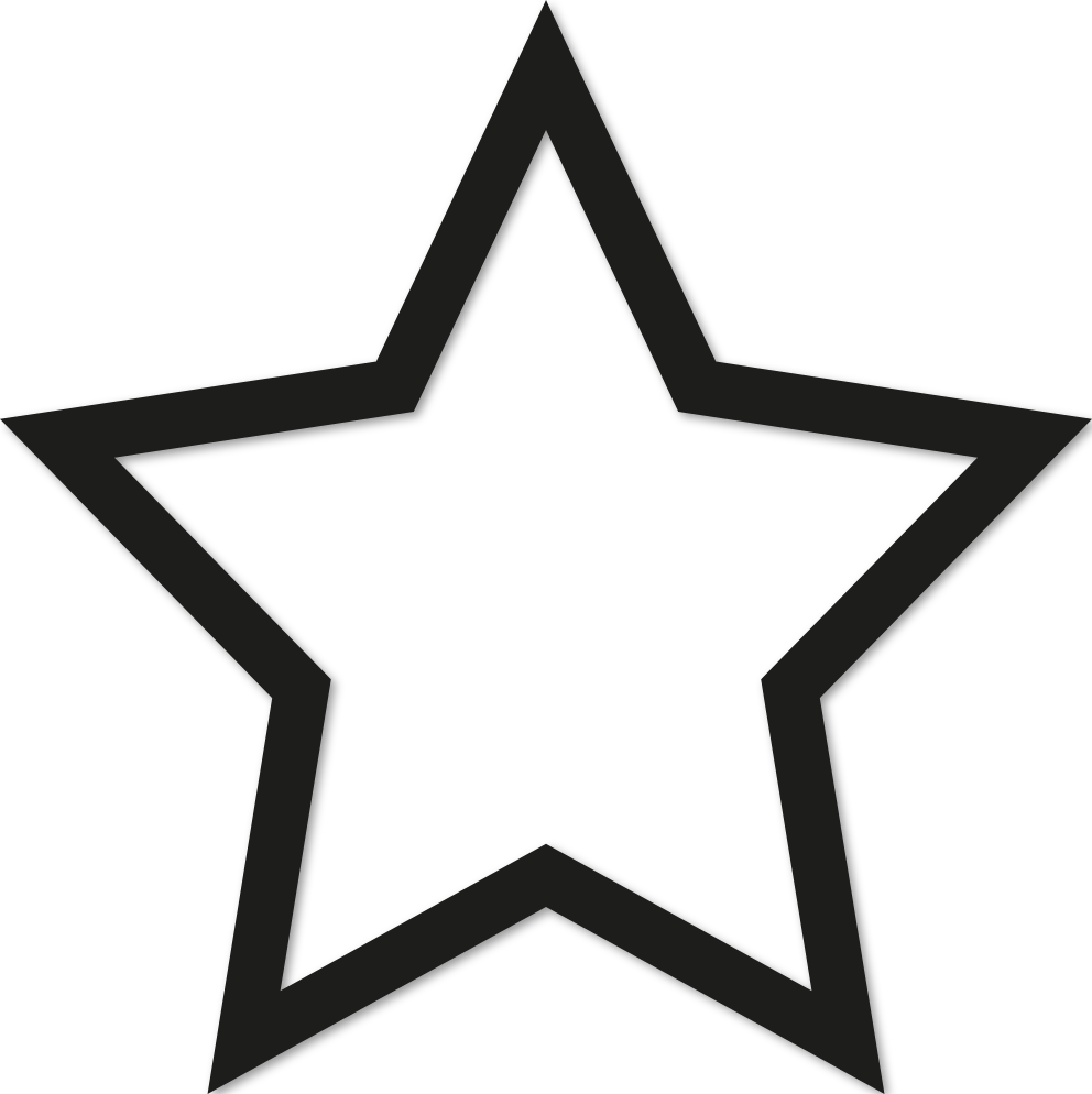 Étoile 25x25cm trait 1 cm