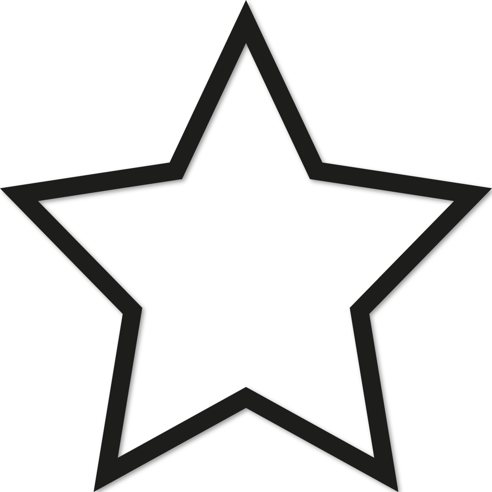 Étoile 35x35cm trait 1 cm