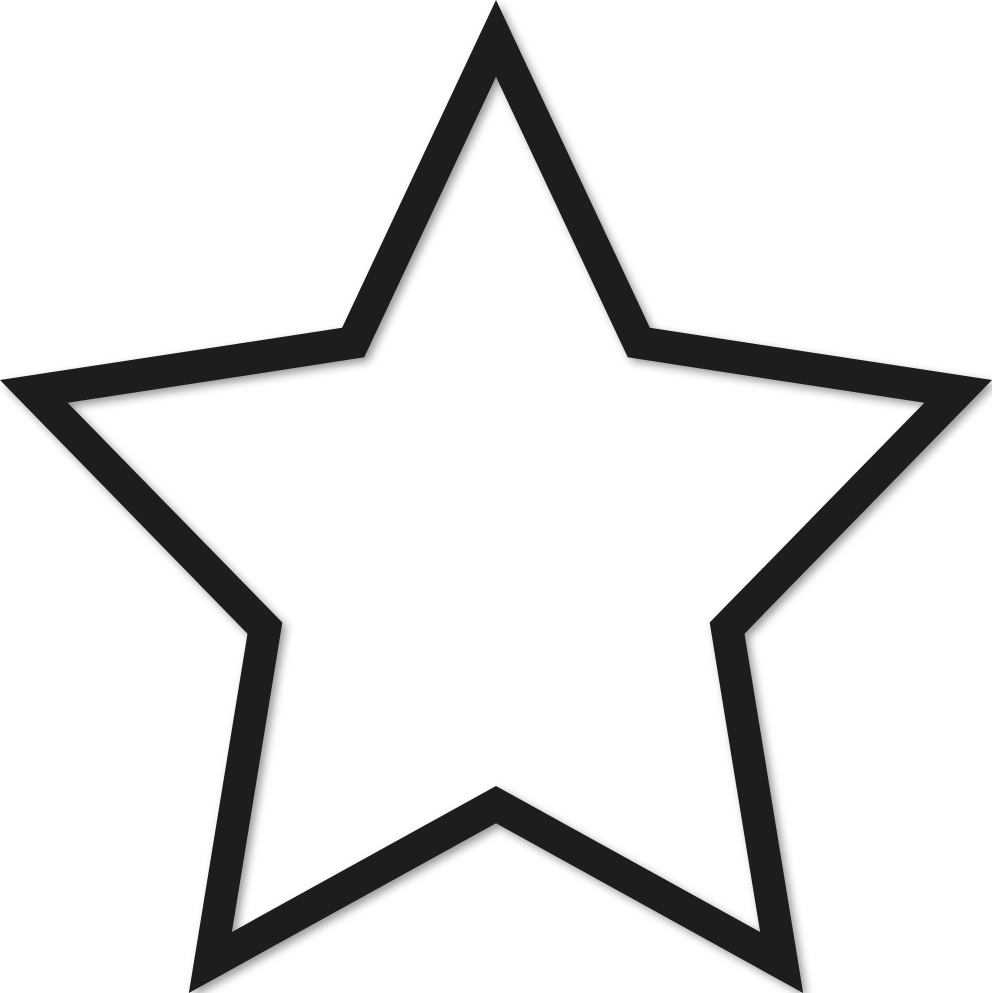 Étoile 40x40cm trait 1 cm