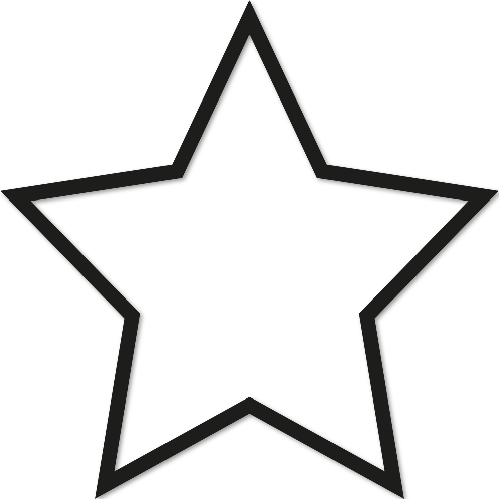 Étoile 45x45cm trait 1 cm