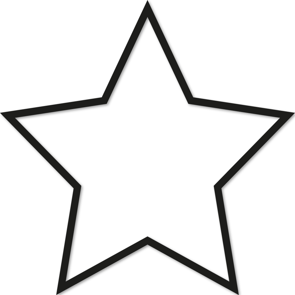 Étoile 55x55cm trait 1 cm