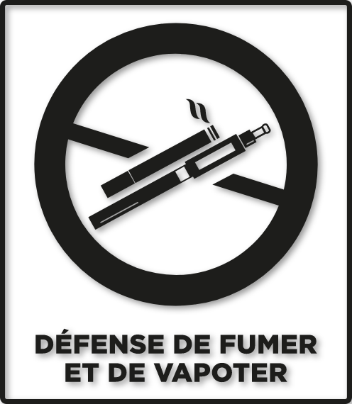 Interdit de vapoter avec contour