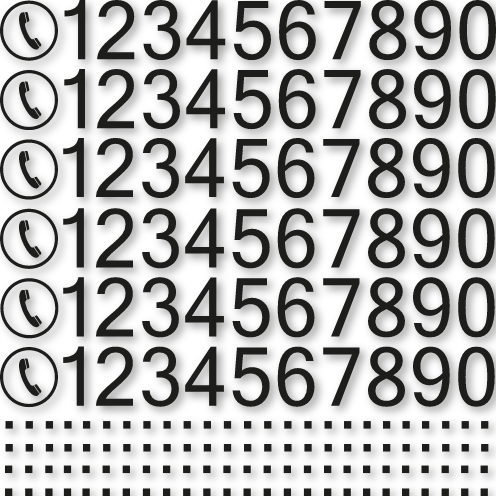 Logo et numéros téléphone 7cm autocollant