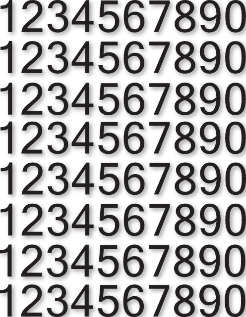 kit numéros de téléphone H3,5cm autocollant