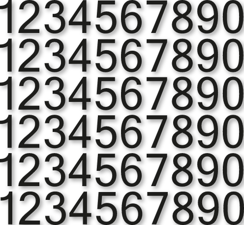 kit numéros de téléphone H 7cm autocollant