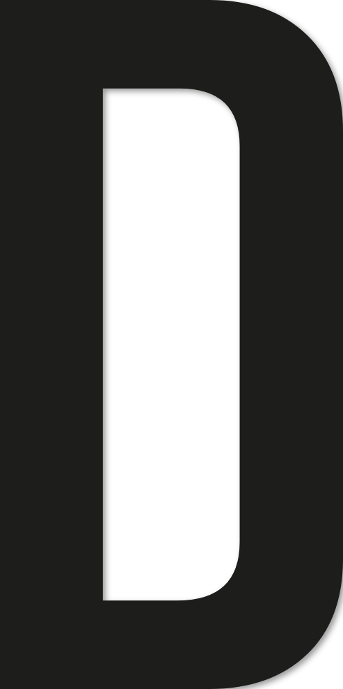 Lettre adhésive D sans fond