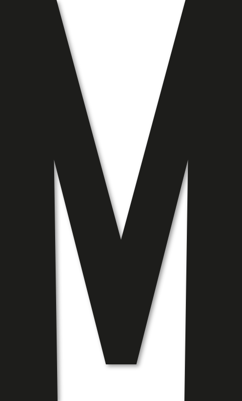 Lettre adhésive M sans fond