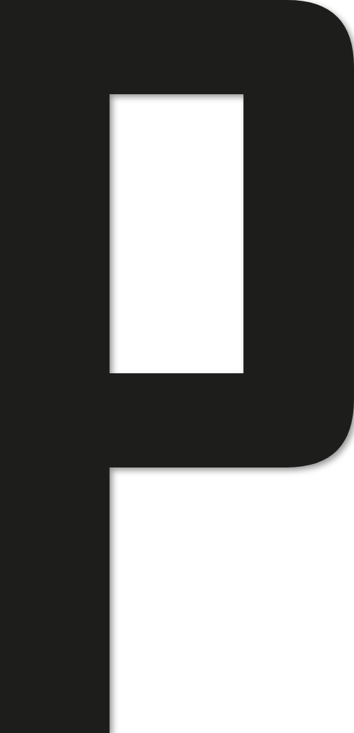 Lettre adhésive P sans fond