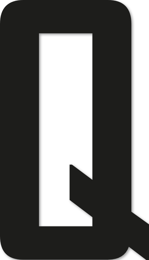 Lettre adhésive Q sans fond