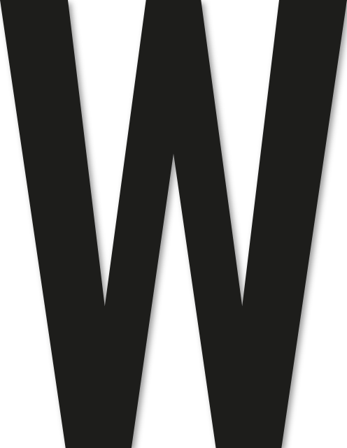 Lettre adhésive W sans fond