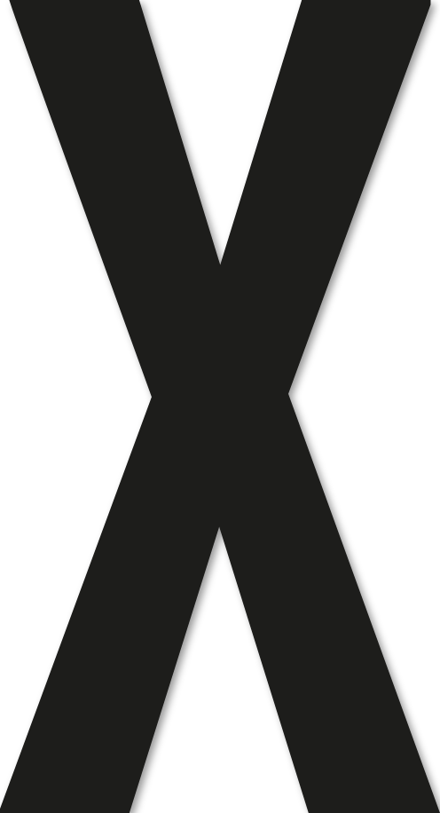 Lettre adhésive X sans fond