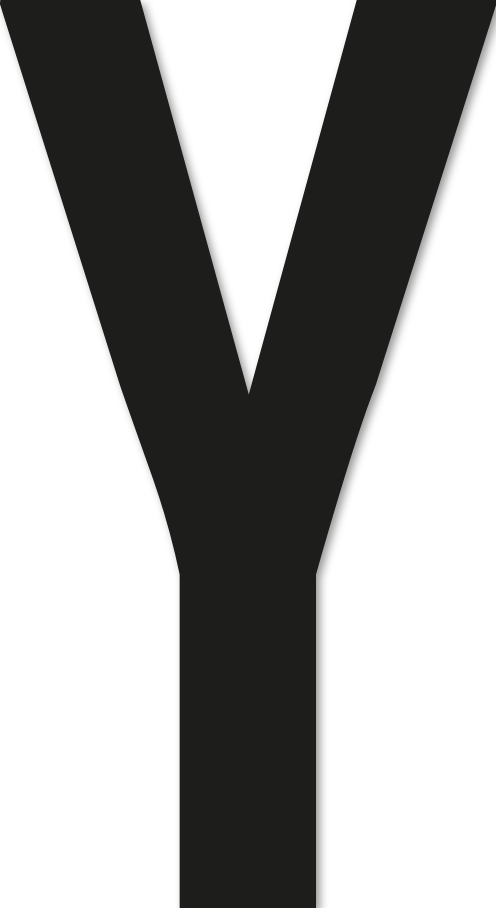 Lettre adhésive Y sans fond