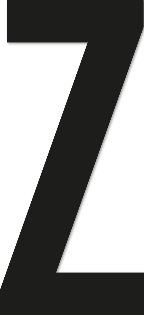 Lettre adhésive Z sans fond