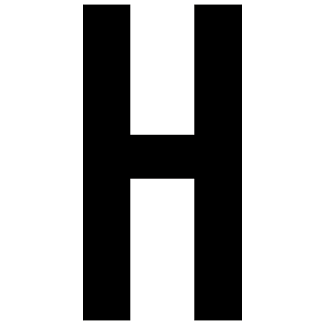 Lettre adhésive H