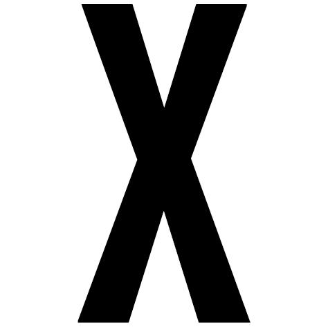 Lettre adhésive X