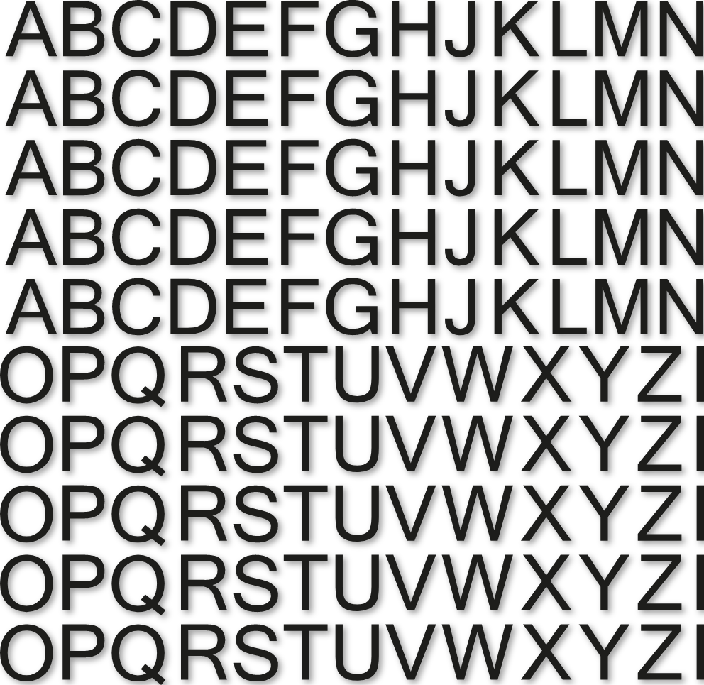 Lettres autocollantes H 1.5cm