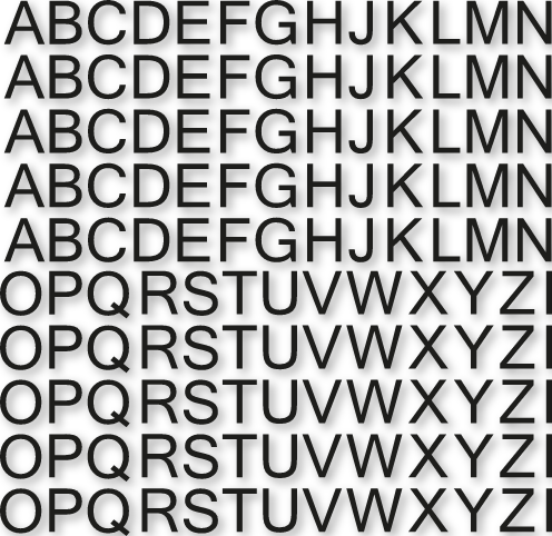 Lettres autocollantes H 2cm