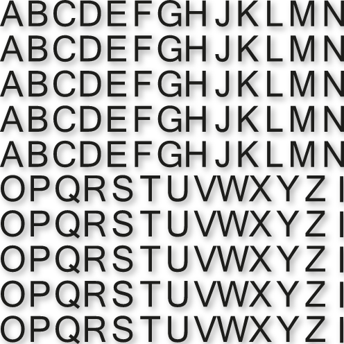 Lettres autocollantes H 4.5cm