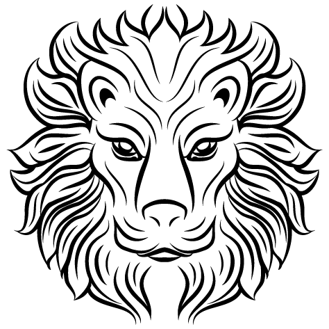 Sticker lion tribal