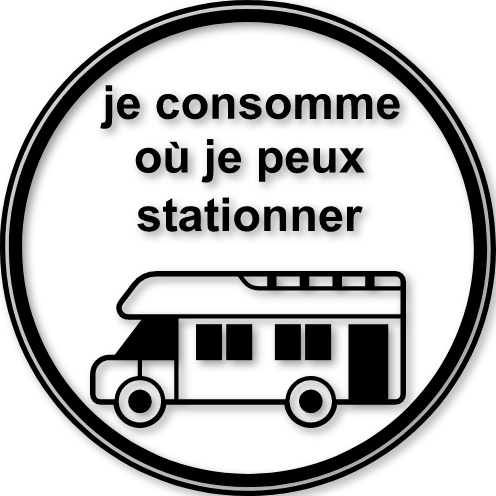Autocollant je consomme où je peux stationner modèle 5
