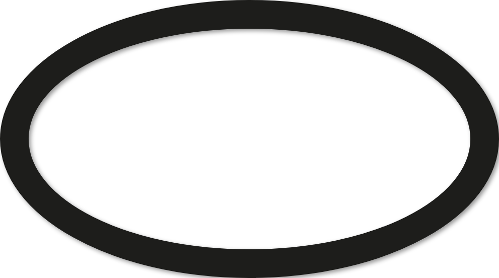 Ovale 10x18cm trait 1 cm