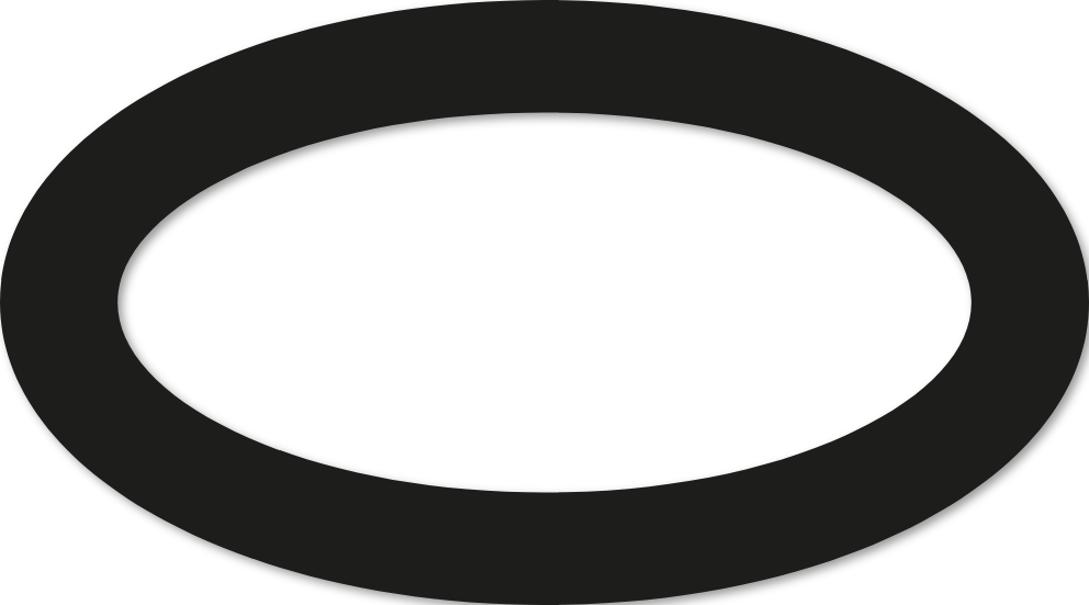 Ovale 10x18cm trait 2 cm