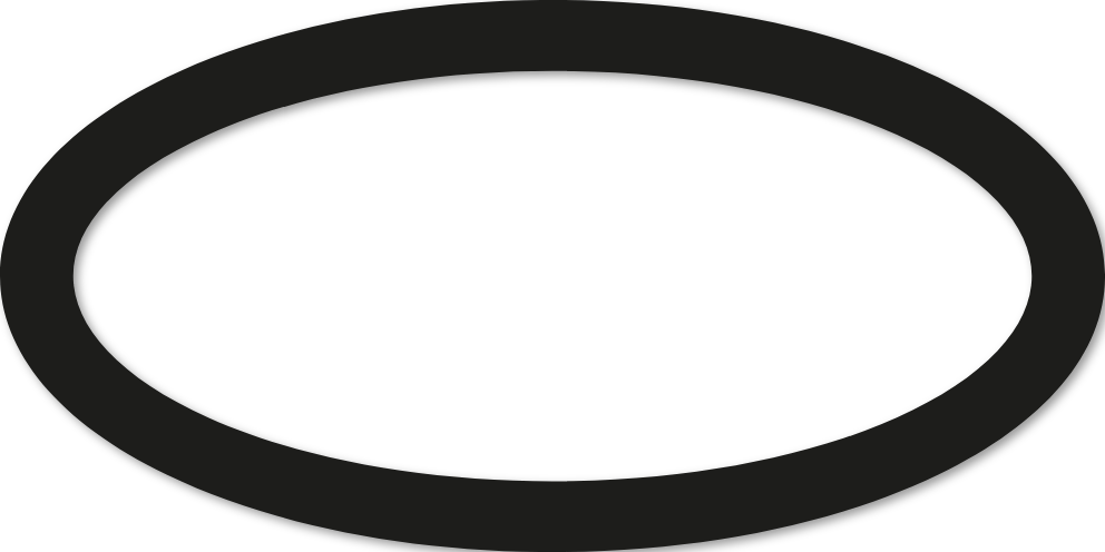 Ovale 15x30cm trait 2 cm