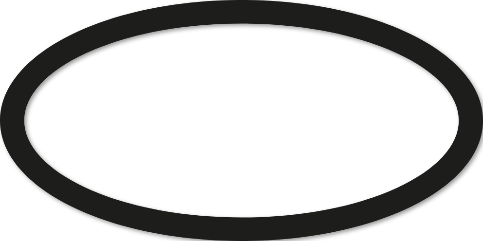 Ovale 20x40cm trait 2 cm