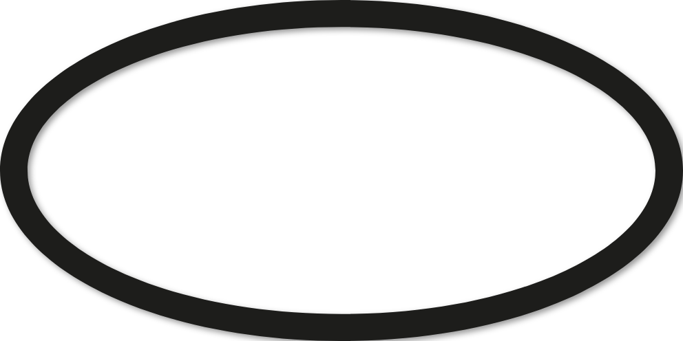 Ovale 25x50cm trait 2 cm