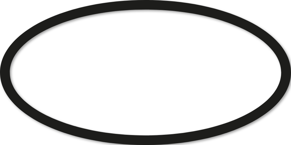 Ovale 30x60cm trait 2 cm