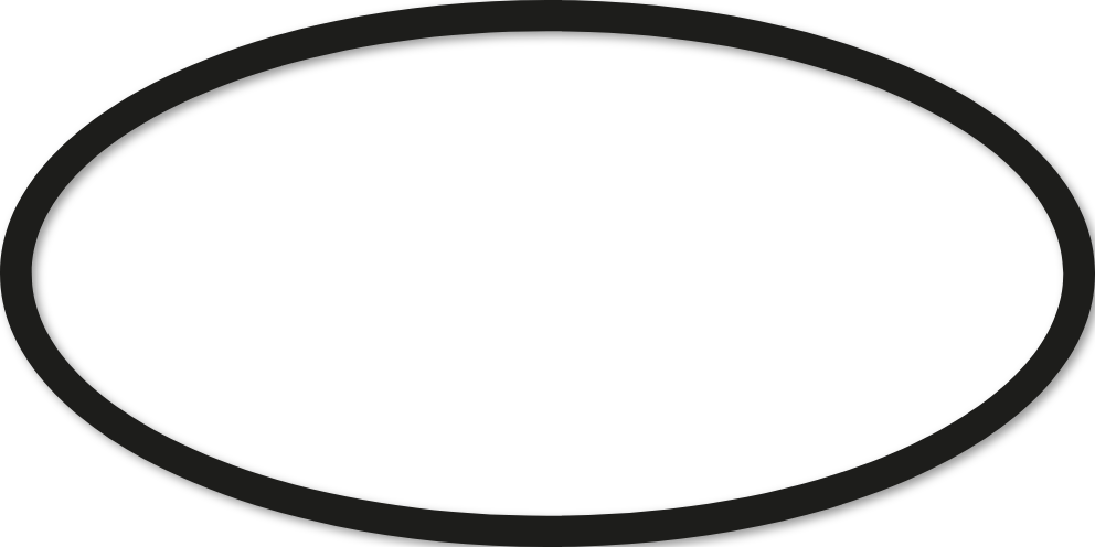 Ovale 35x70cm trait 2 cm