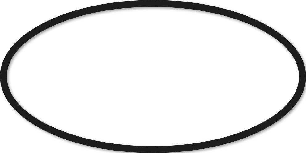 Ovale 45x90cm trait 2 cm