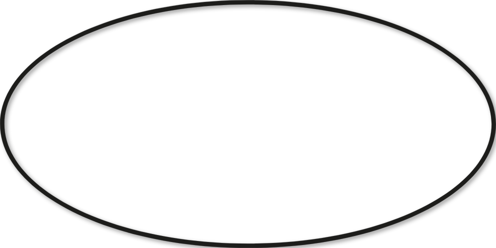 Ovale 58x116cm trait 1 cm