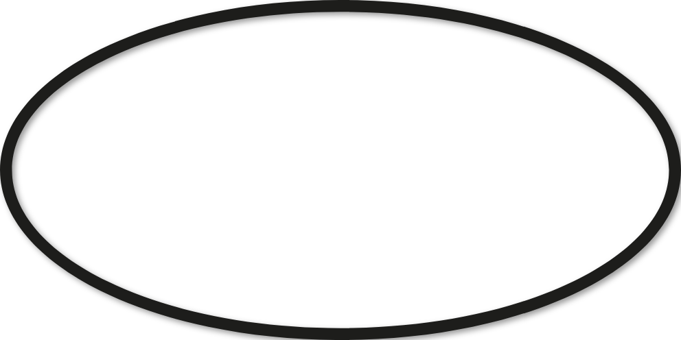 Ovale 58x116cm trait 2 cm