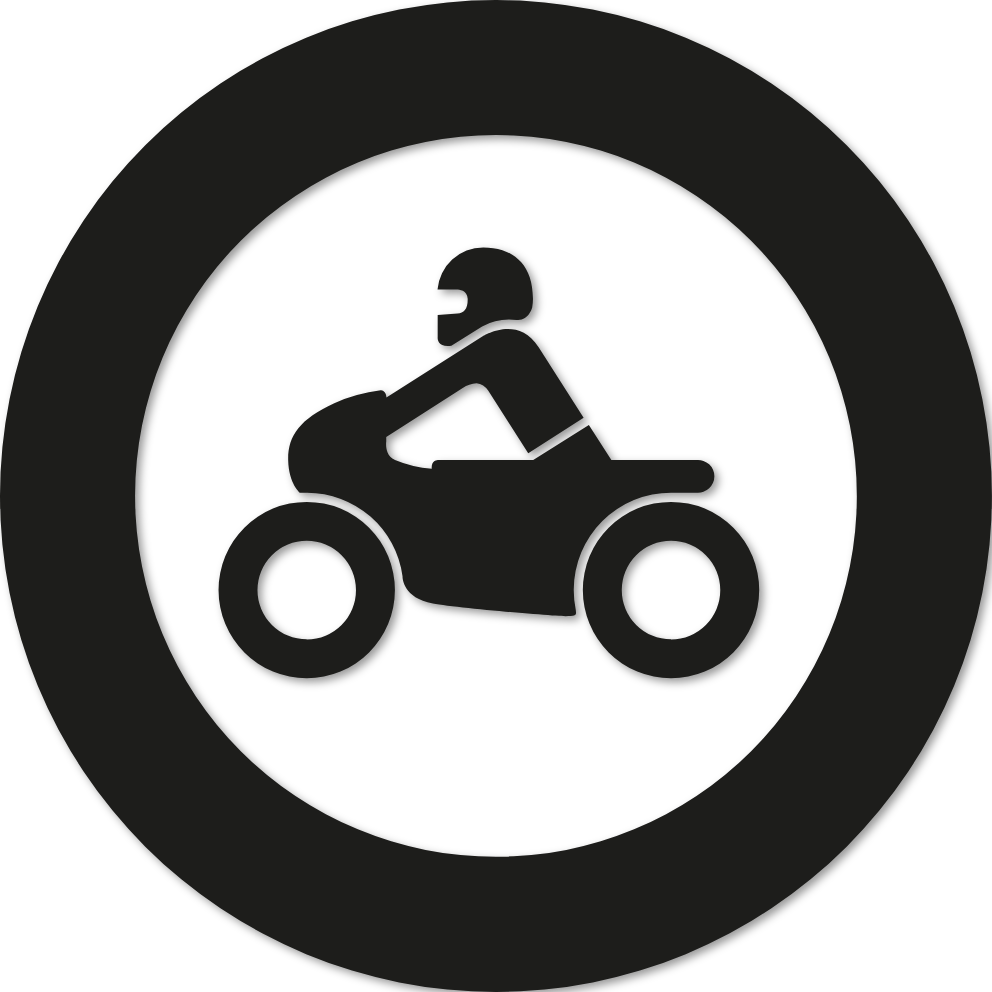 Panneau circulation moto interdite